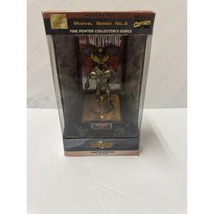Marvel Comic Book Champions Wolverine 1993 Pewter Statue Limited Edition w/ COA